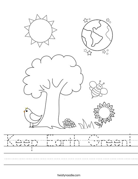 Earth and Flower Worksheet