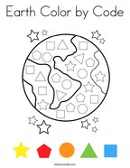 Earth Color by Code Coloring Page