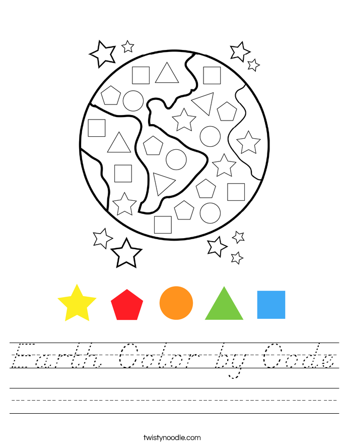 Earth Color by Code Worksheet