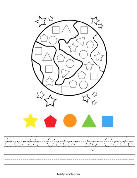Earth Color by Code Worksheet