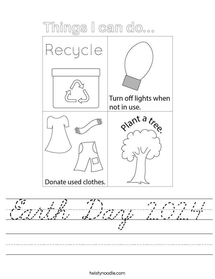 Earth Day 2024 Worksheet