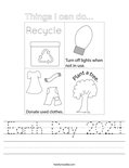Earth Day 2024 Worksheet