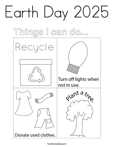 Earth Day 2024 Coloring Page