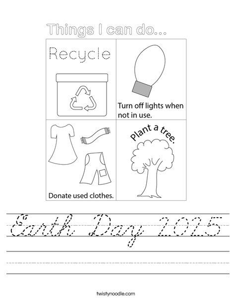 Earth Day 2024 Worksheet