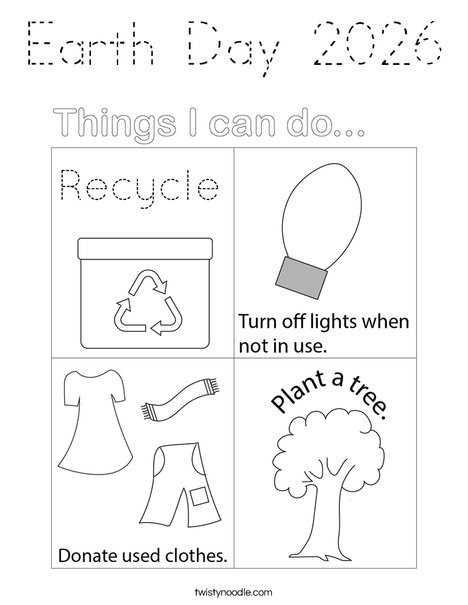 Earth Day 2024 Coloring Page