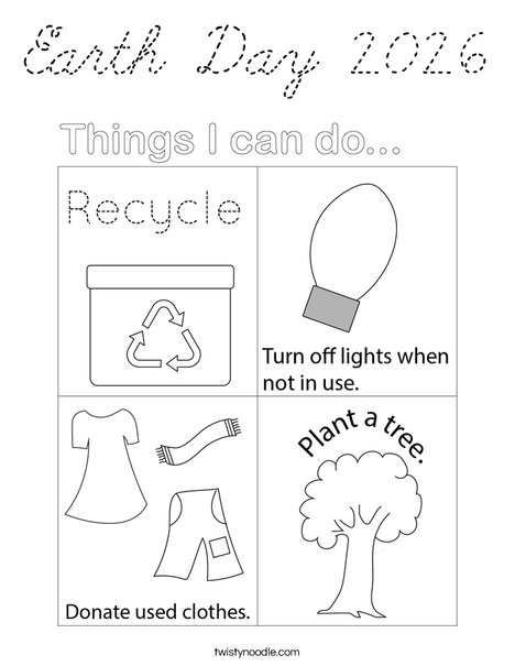 Earth Day 2024 Coloring Page
