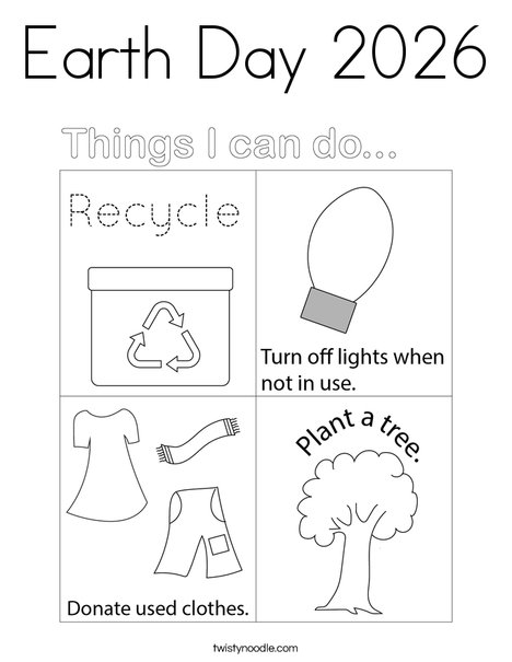 Earth Day 2024 Coloring Page