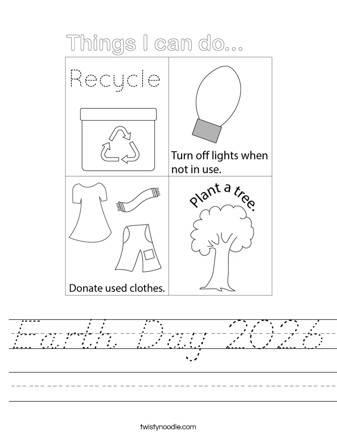 Earth Day 2026 Worksheet