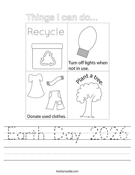 Earth Day 2024 Worksheet
