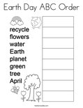 Earth Day ABC Order Coloring Page