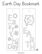 Earth Day Bookmark Coloring Page