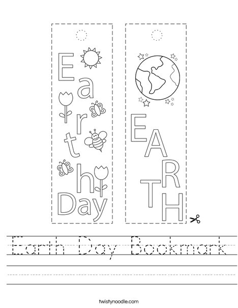 Earth Day Bookmark Worksheet