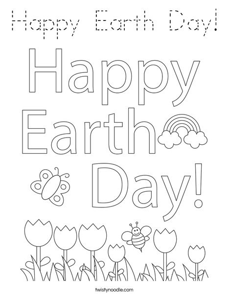 Earth Day Cap Coloring Page