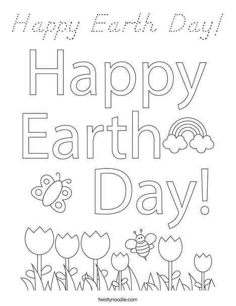 Earth Day Cap Coloring Page