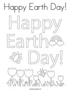 Happy Earth Day Coloring Page