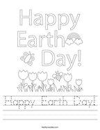 Happy Earth Day Handwriting Sheet