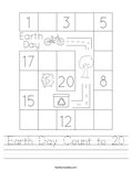 Earth Day Count to 20 Worksheet