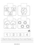 Earth Day Counting Cut and Paste Worksheet