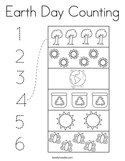Earth Day Counting Coloring Page
