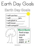 Earth Day Goals Coloring Page