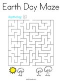 Earth Day Maze Coloring Page