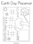 Earth Day Placemat Coloring Page