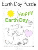 Earth Day Puzzle Coloring Page