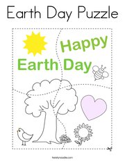 Earth Day Puzzle Coloring Page