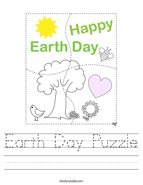 Earth Day Puzzle Worksheet