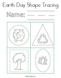 Earth Day Shape Tracing Coloring Page