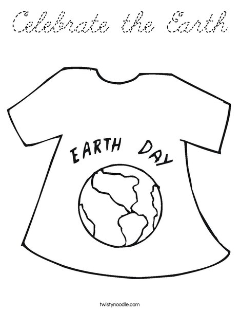 Earth Day Shirt Coloring Page