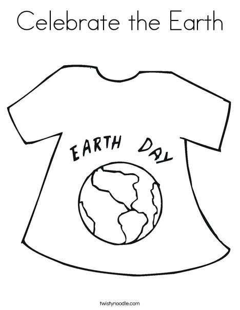 Earth Day Shirt Coloring Page