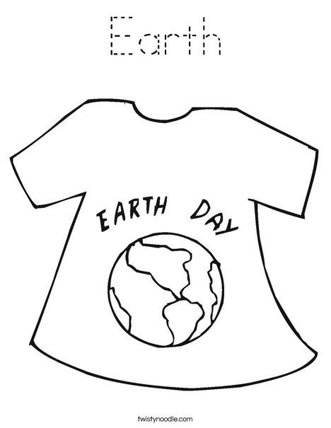 Earth Day Shirt Coloring Page