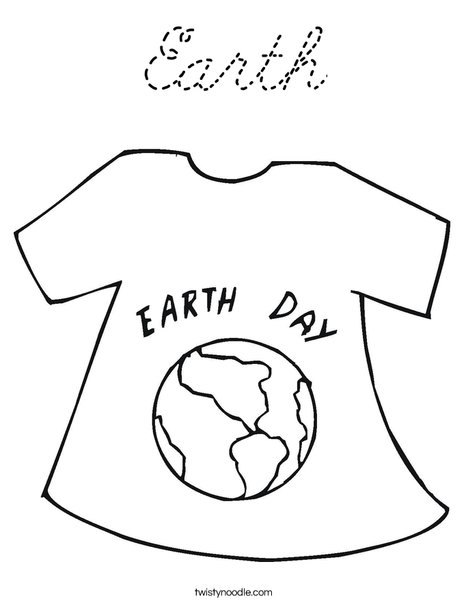 Earth Day Shirt Coloring Page