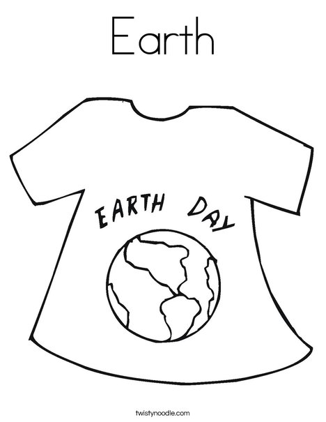 Earth Day Shirt Coloring Page