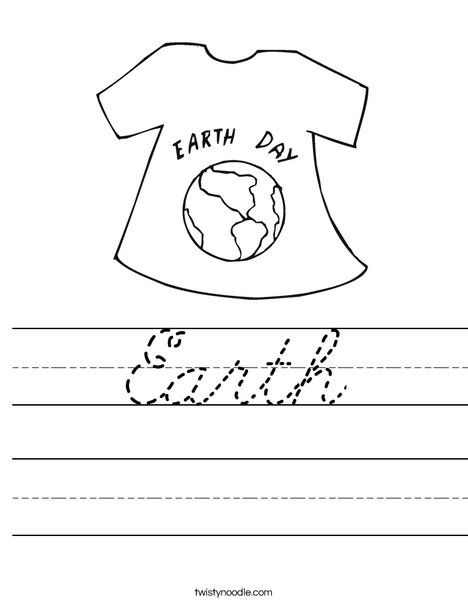 Earth Day Shirt Worksheet