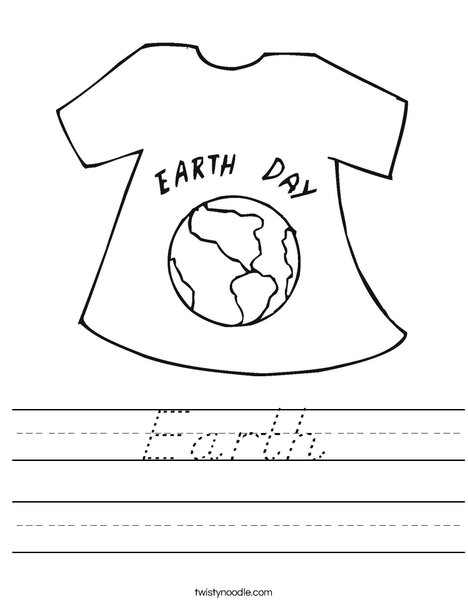 Earth Day Shirt Worksheet
