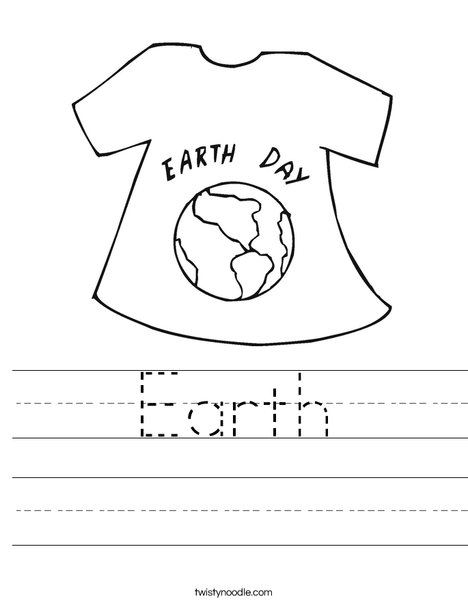Earth Day Shirt Worksheet
