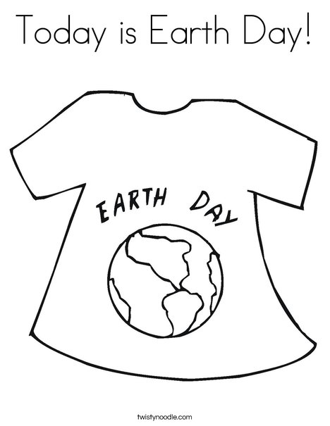 Earth Day Shirt Coloring Page