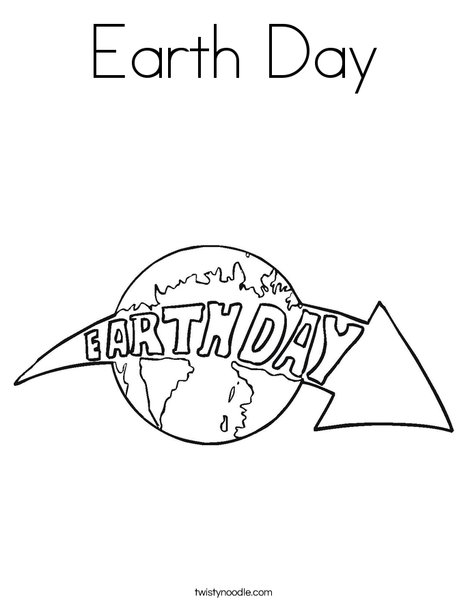 Earth Day with Arrow Coloring Page