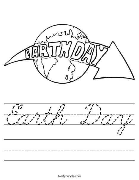 Earth Day with Arrow Worksheet