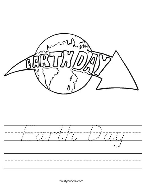 Earth Day with Arrow Worksheet