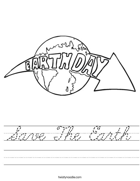 Earth Day with Arrow Worksheet