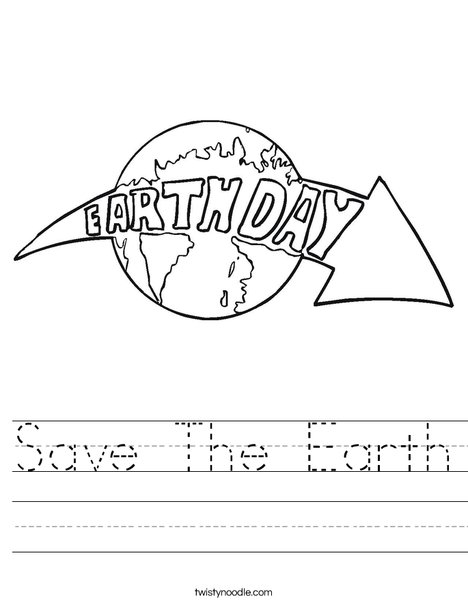 Earth Day with Arrow Worksheet