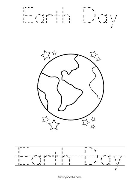 Earth Day with Sun Coloring Page