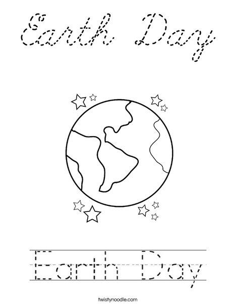 Earth Day with Sun Coloring Page