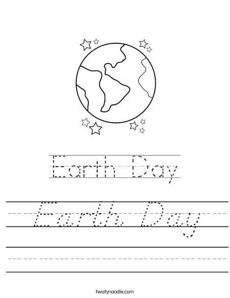 Earth Day with Sun Worksheet
