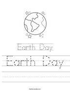 Earth Day Handwriting Sheet