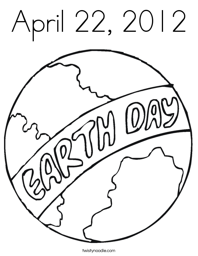 April 22, 2012 Coloring Page