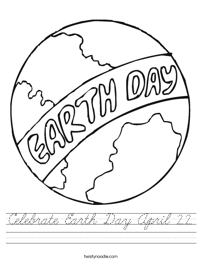 Celebrate Earth Day April 22 Worksheet